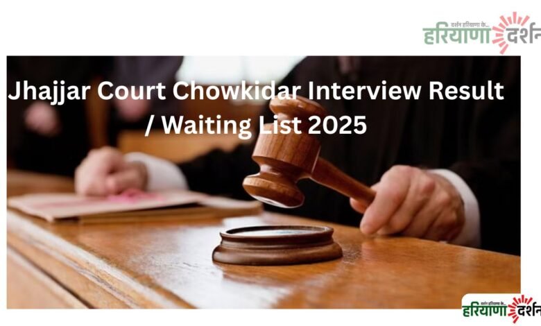 Jhajjar Court Chowkidar Interview Result / Waiting List 2025