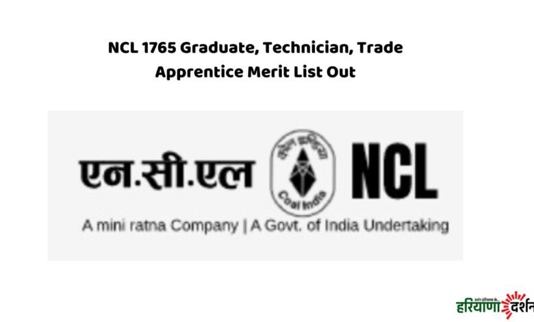 NCL 1765 Graduate, Technician, Trade Apprentice Merit List Out